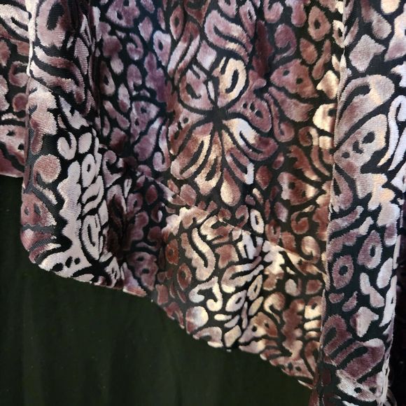 NWT Midnight Velvet Women's 20 Black Floral Capelet Overlay Split Sleeve Dress - Picture 3 of 14